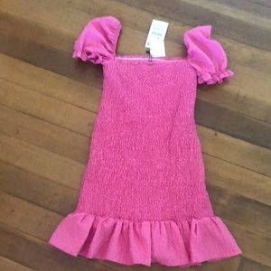 Zara size small hot pink fitted dress new with tags.